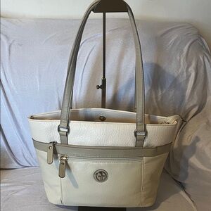 Elegant Cream and Tan Tote Bag